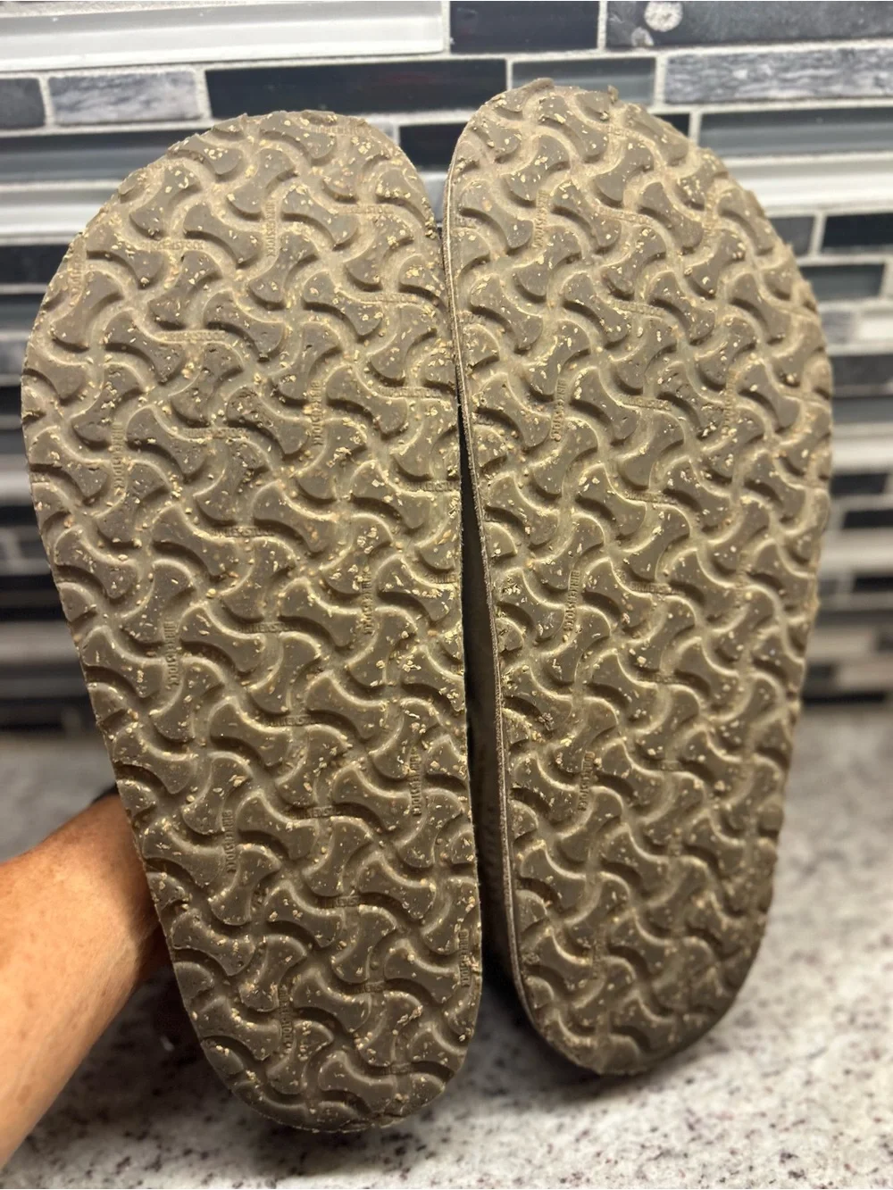 Birkenstock Men's Lutry Suede Slip-On Clog in tan size 12(45)
